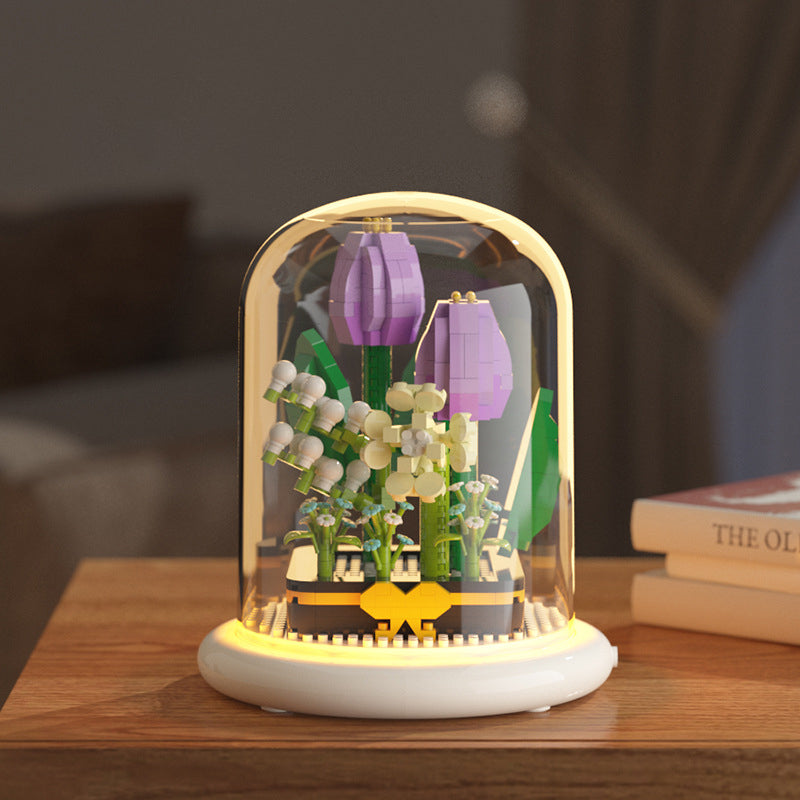 Eternal Rose Building Block Bouquet – Desk Décor Gift