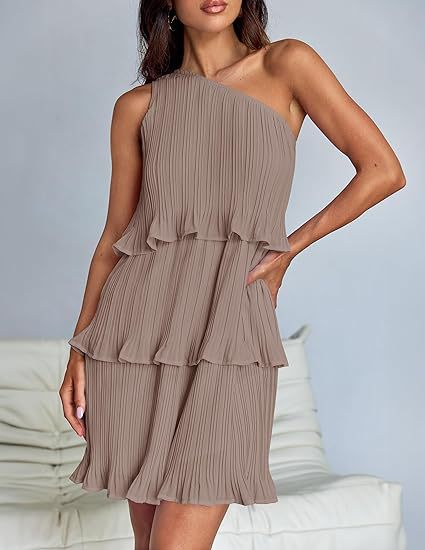Off-Shoulder Layered Hem Dress