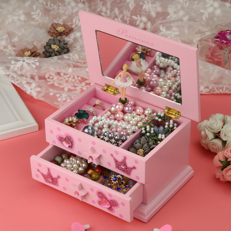 Children's Musical Jewelry Box - Multi-Layer Storage with Music
