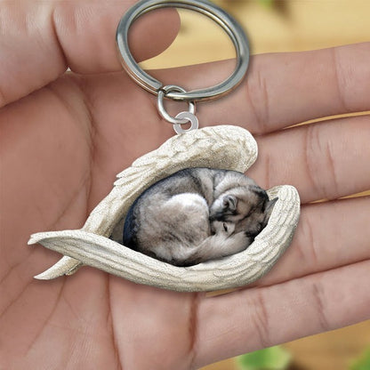 Angel 🪽 wings covering are sleeping bestie fur buddies memories Keychain