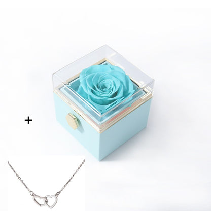 Acrylic Ring Box - Valentine's Day Proposal & Engagement Gift Box with Rose