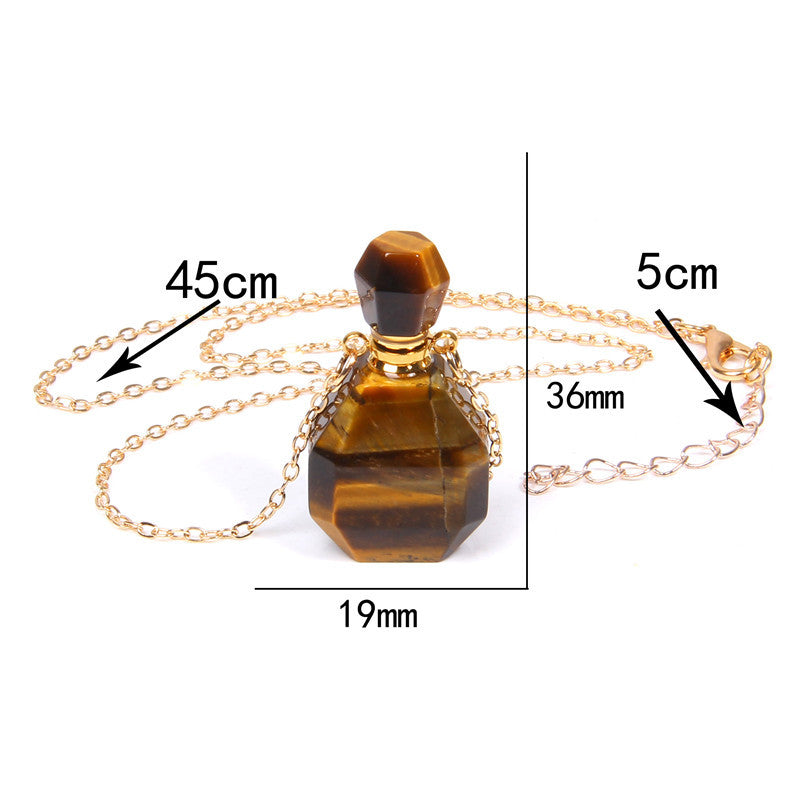 Natural White Crystal Perfume Bottle - Essential Oil Aromatherapy Pendant Necklace