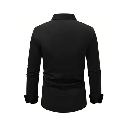 Men's Classic Solid Color Business Button-Down Shirt