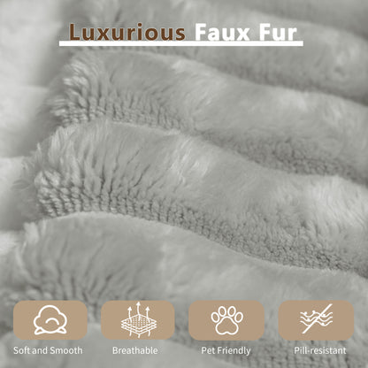 Oversized Chaise Lounge Chair – Fluffy Corduroy Cloud Sofa, Grey