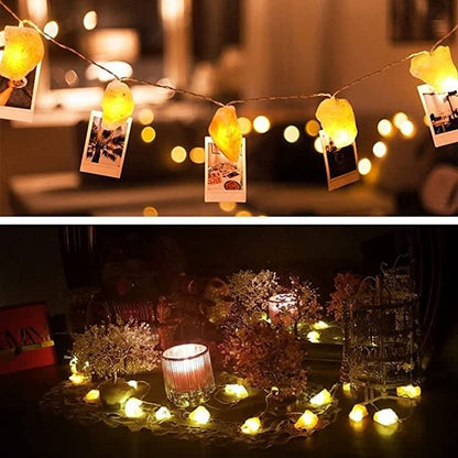 Himalayan Rose Salt Night Light with LED String