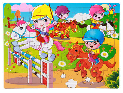 80-Piece Wooden Animal Puzzle - Educational Toy for Kids