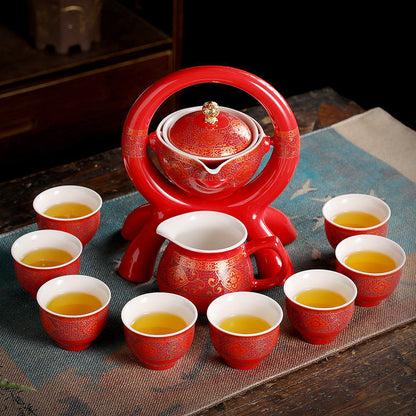Office Creative Tea Maker Ceramic Semi-automatic Tea Maker Teapot Teacup