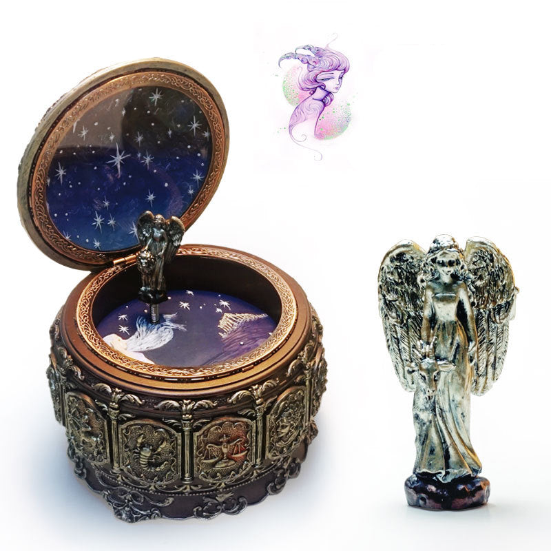 Twelve Constellation Resin Music Box – Zodiac-Themed Decorative Gift