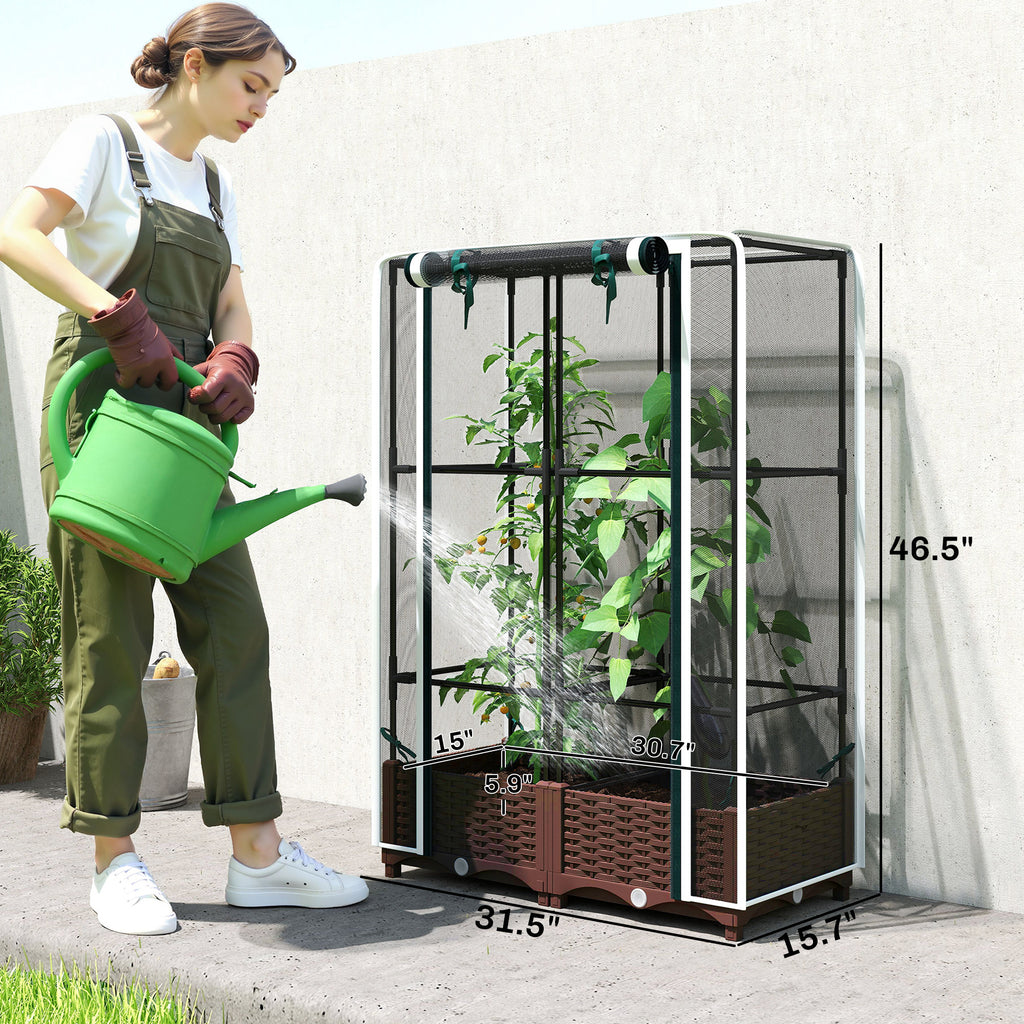 Raised Garden Bed with Trellis