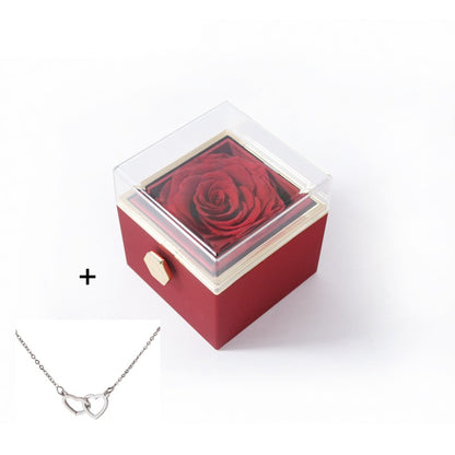 Acrylic Ring Box - Valentine's Day Proposal & Engagement Gift Box with Rose