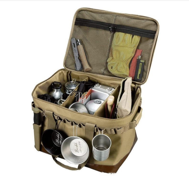 Camping Storage Bag - Foldable Waterproof Organizer with Dry/Wet Separation, 36-55L Capacity