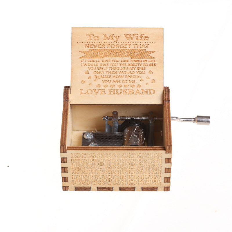 Star Wars Wooden Music Box Classically Carved Hand-cranked Wooden Music Box