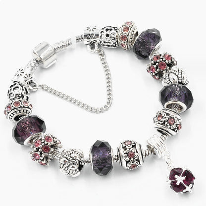 Crystal Beads Bracelets & Bangles Snake Chain Charm Bracelet