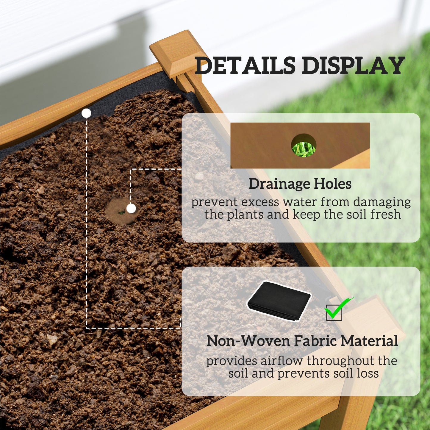 Raised Garden Bed with Greenhouse Cover - 48" x 22" x 46"