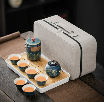 Tea Set Suit Ceramic One Pot Four Cups Gift Box