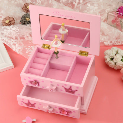 Children's Musical Jewelry Box - Multi-Layer Storage with Music