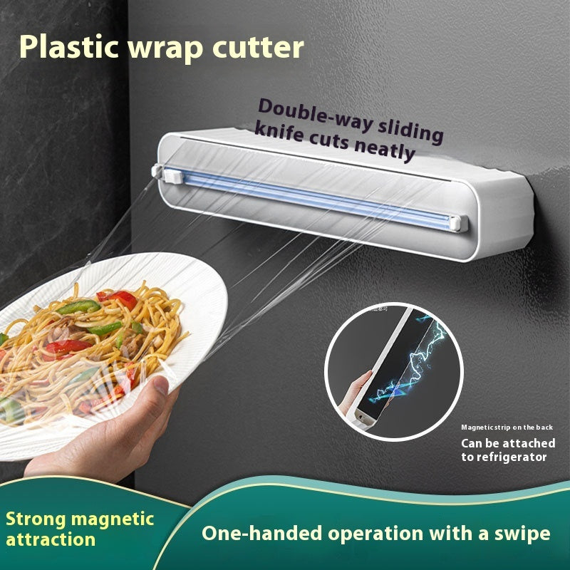 Magnetic Plastic Wrap Cutter - Tear-Free Kitchen Dispenser