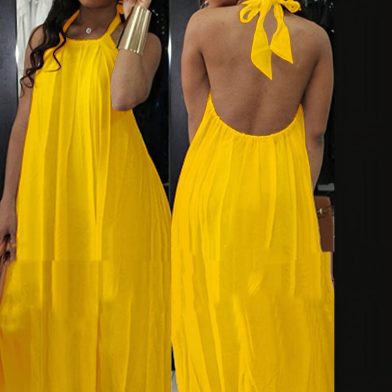 Women's Halter Neck Bohemian Maxi Dress