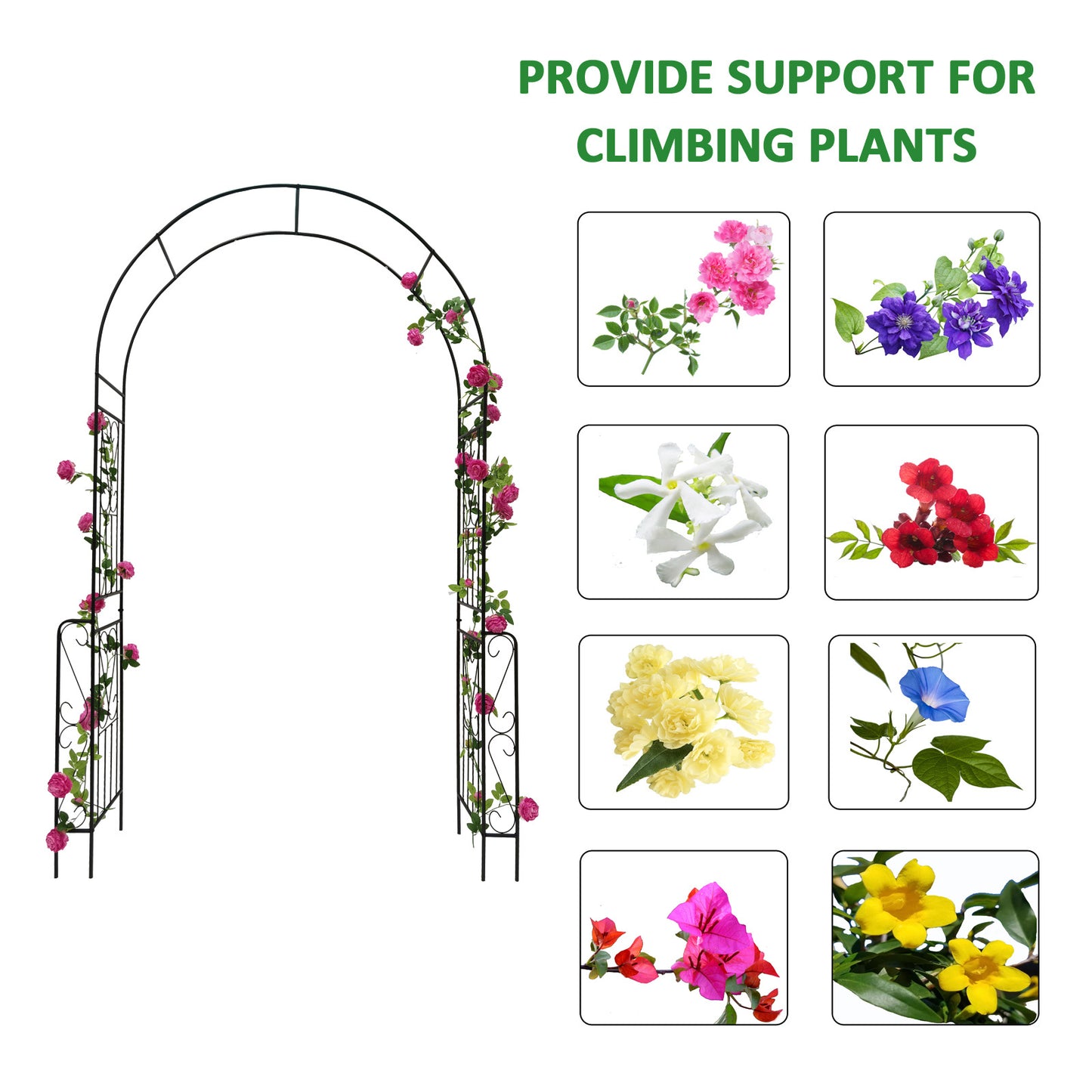 Sheila Merchandise decorative garden arch for climbing plants with vibrant flowers and sturdy design