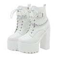 Platform Booties Women's High Heel Chunky Heel Martin Boots