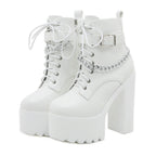 Platform Booties Women's High Heel Chunky Heel Martin Boots