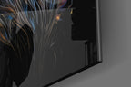 Copper Blue Swirling Mane Lion Glass Wall Art