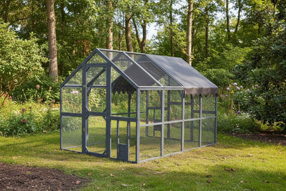 Large Walk-In Chicken Coop & Outdoor Poultry Run with Waterproof Cover