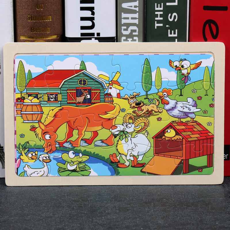 80-Piece Wooden Animal Puzzle - Educational Toy for Kids