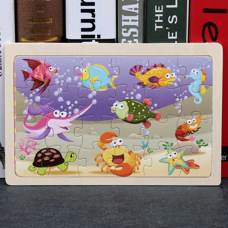 80-Piece Wooden Animal Puzzle - Educational Toy for Kids