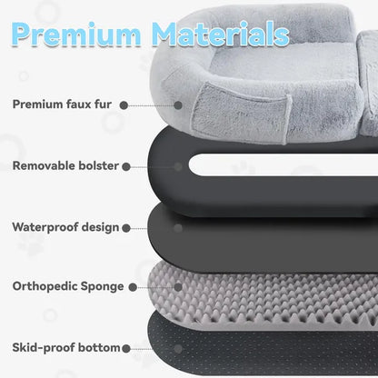 Human Dog Bed – 71"x43"x12" Foldable Plush Orthopedic Bed for People & Pets