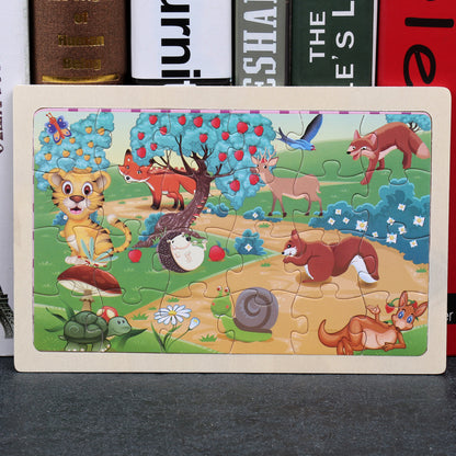 80-Piece Wooden Animal Puzzle - Educational Toy for Kids