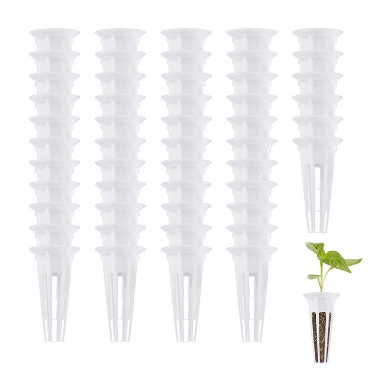 Sheila Merchandise growing basket set for easy hydroponic gardening with white plastic mesh net pots