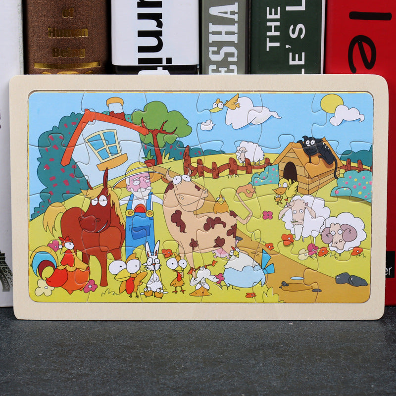 80-Piece Wooden Animal Puzzle - Educational Toy for Kids