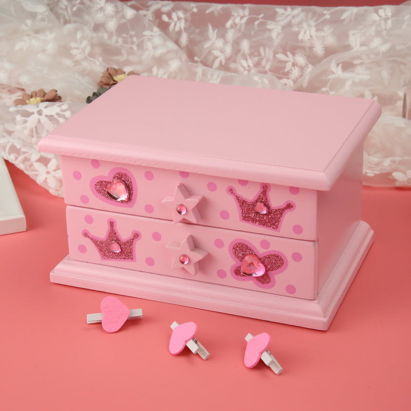 Children's Musical Jewelry Box - Multi-Layer Storage with Music