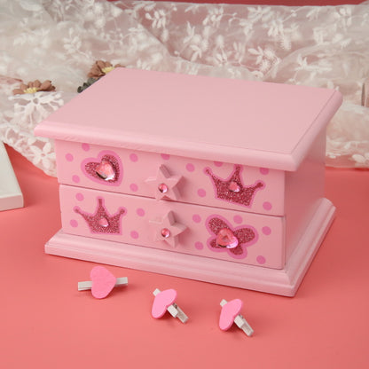 Children's Musical Jewelry Box - Multi-Layer Storage with Music