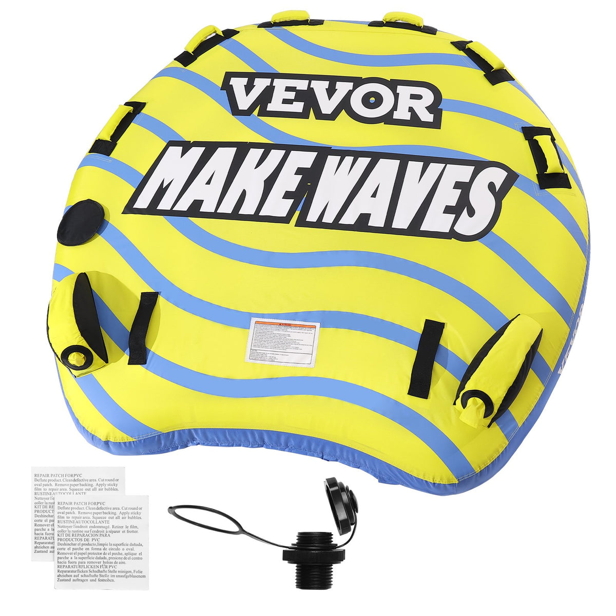 Bumper Fin Towable Tube for Boating – 62" Wide, 1–3 Riders, 510 lbs