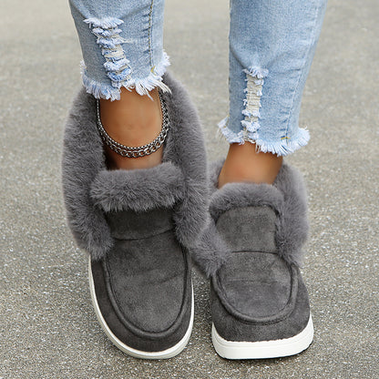 Women’s Plush Fur Ankle Boots – Soft & Warm Winter Footwear