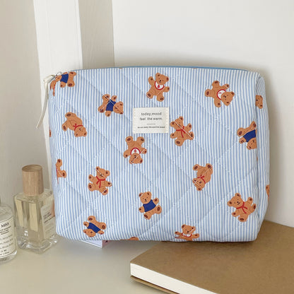 New Striped Bear Makeup Cosmetic Bag