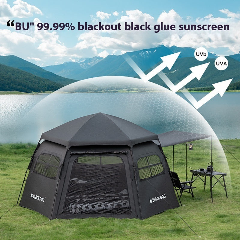 Hexagonal Pop-Up Camping Tent - Automatic Quick-Open Tent for 6-8 People