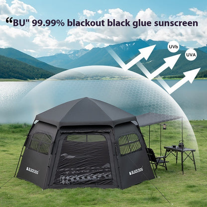 Hexagonal Pop-Up Camping Tent - Automatic Quick-Open Tent for 6-8 People