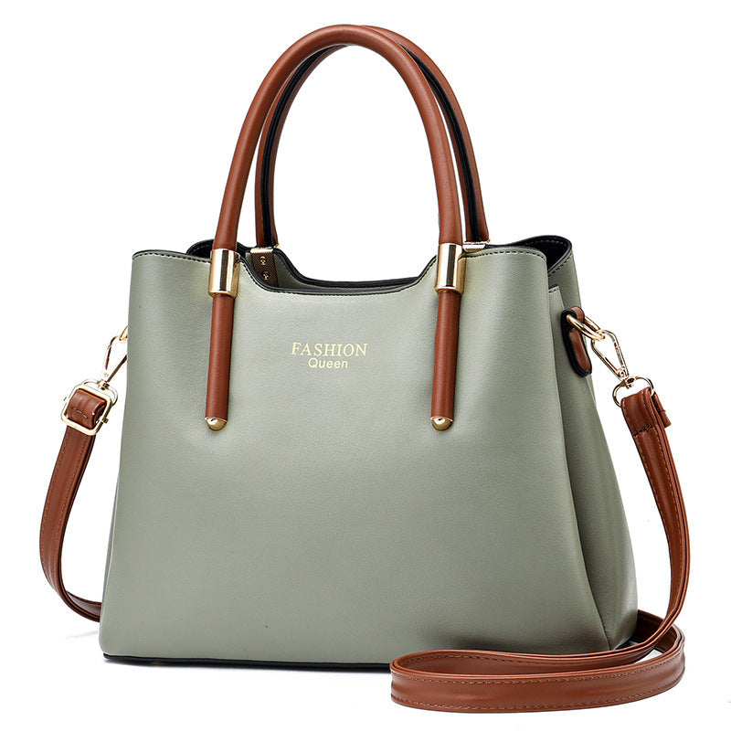 Popular big bag with brown handles and detachable long strap by Sheila Merchandise