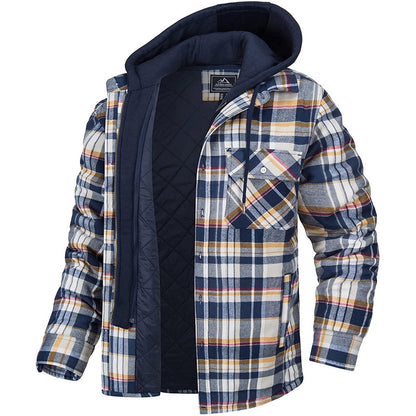 Men's Plaid Hooded Winter Jacket
