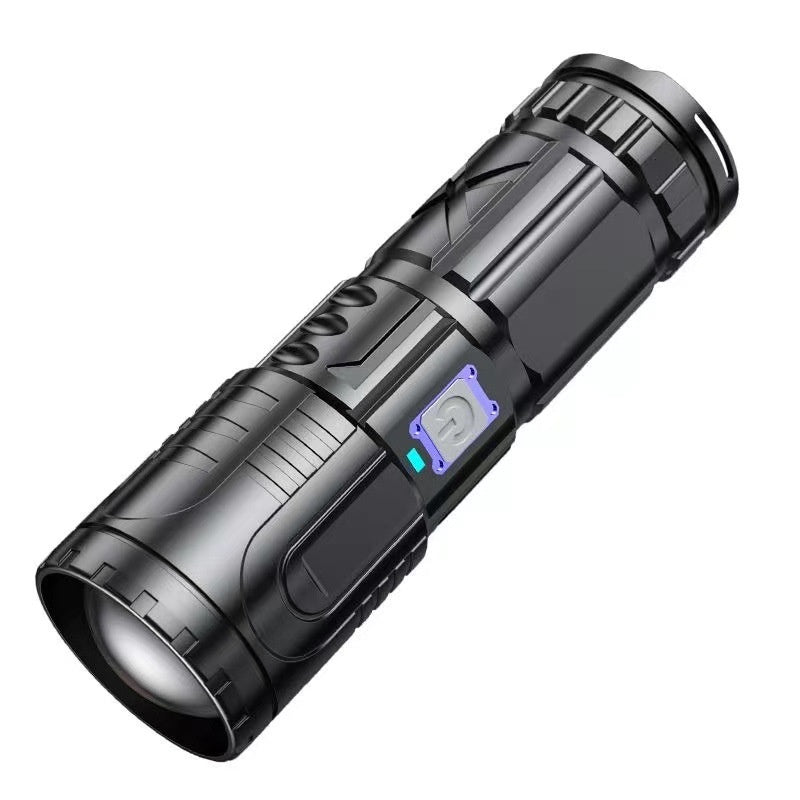 USB Rechargeable LED Flashlight – Zoomable, Waterproof, 3-Mode Tactical Light