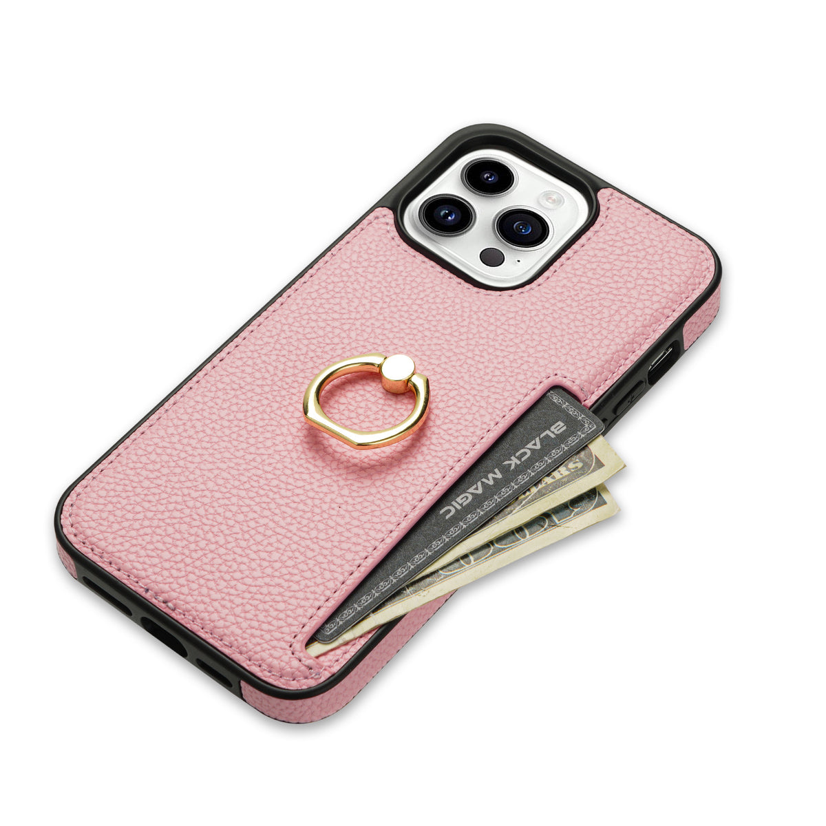 I phone  Pattern Fastened Ring Bracket Card Wallet Anti-fall Shell