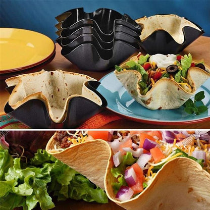 Healthy taco salad mold set from Sheila Merchandise for making perfect, crunchy taco shells