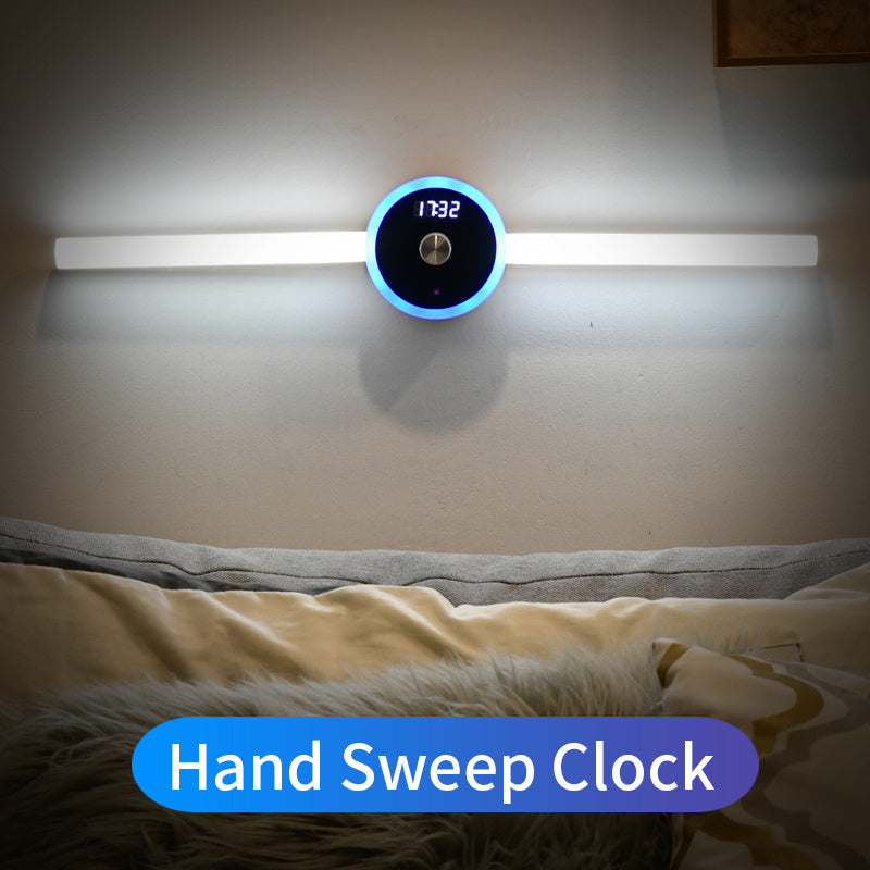 Sheila Merchandise motion sensor cabinet lighting with clock and hand sweep control for easy visibility