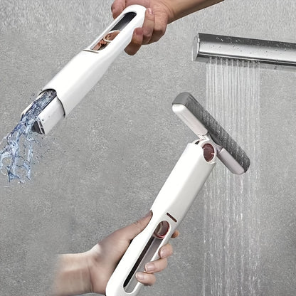 Portable self-squeeze mini mop for easy cleaning with a built-in water reservoir and spray feature