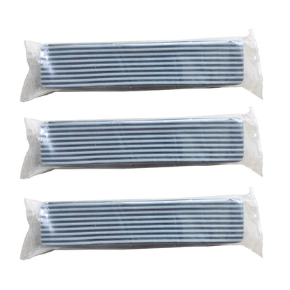 Three replacement pads for portable self-squeeze mini mop in blue and white striped design