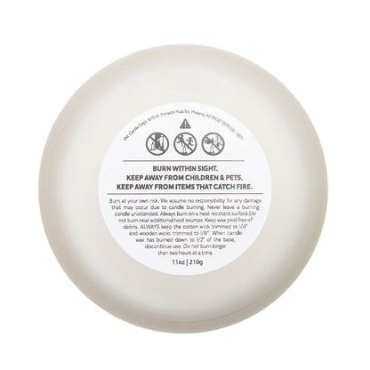 Relaxing lavender candle in a stylish container for a calming home ambiance