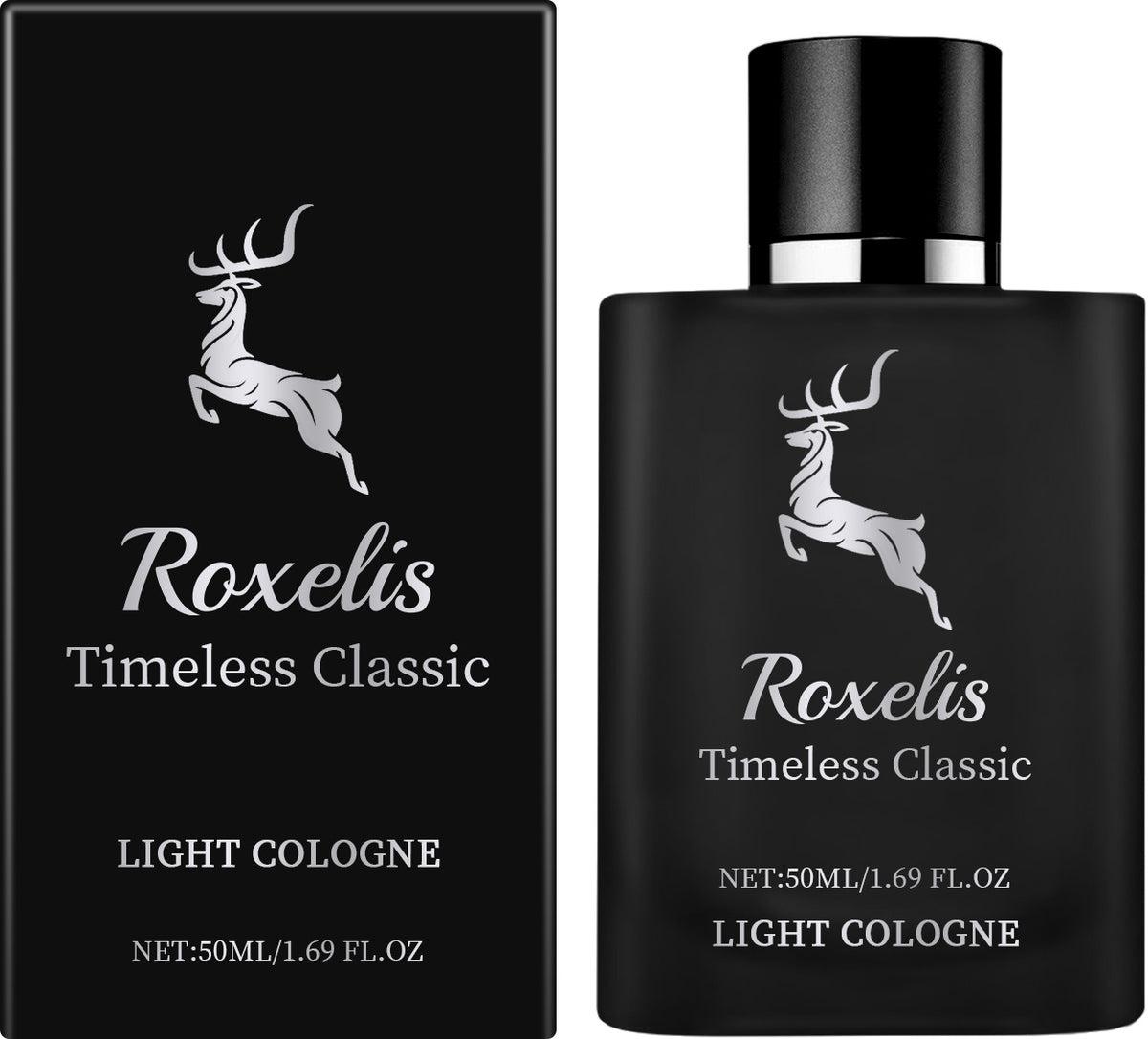 Roxelis Timeless Classic Light Cologne for Men in Black Bottle with Fresh Scent Cologne for Men
